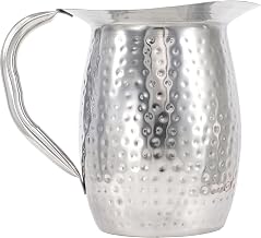 Winco 2 qt Stainless Steel Bell Pitcher with Hammered Finish, Stainless