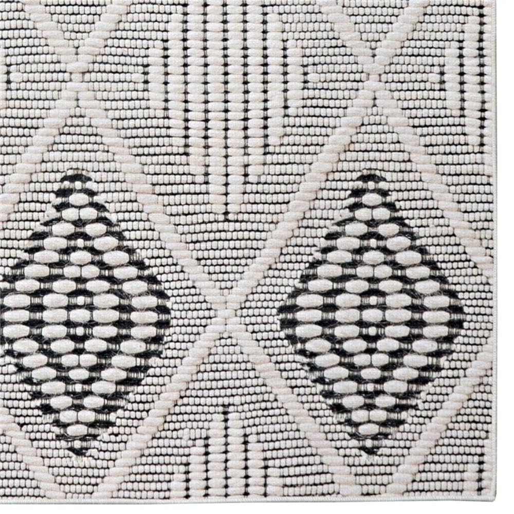 Marion Marko Polyester 8' x 10' Area Rug in Cream by Linon – 0" x 120" (Rectangular), Fabric, Cream, Model CYMX3553