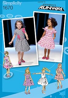 Simplicity 1670 Toddlers' and Child's Dress Project Runway Collection Sewing Pattern, Size AA (1/2-1-2-3)
