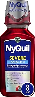 Vicks NyQuil Severe Cold & Flu Nighttime Relief Berry Flavor Liquid 8 Fl Oz