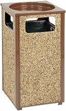 Global Industrial Stone Panel Trash Sand Urn, 13-1/2" Square X 32" H, Brown