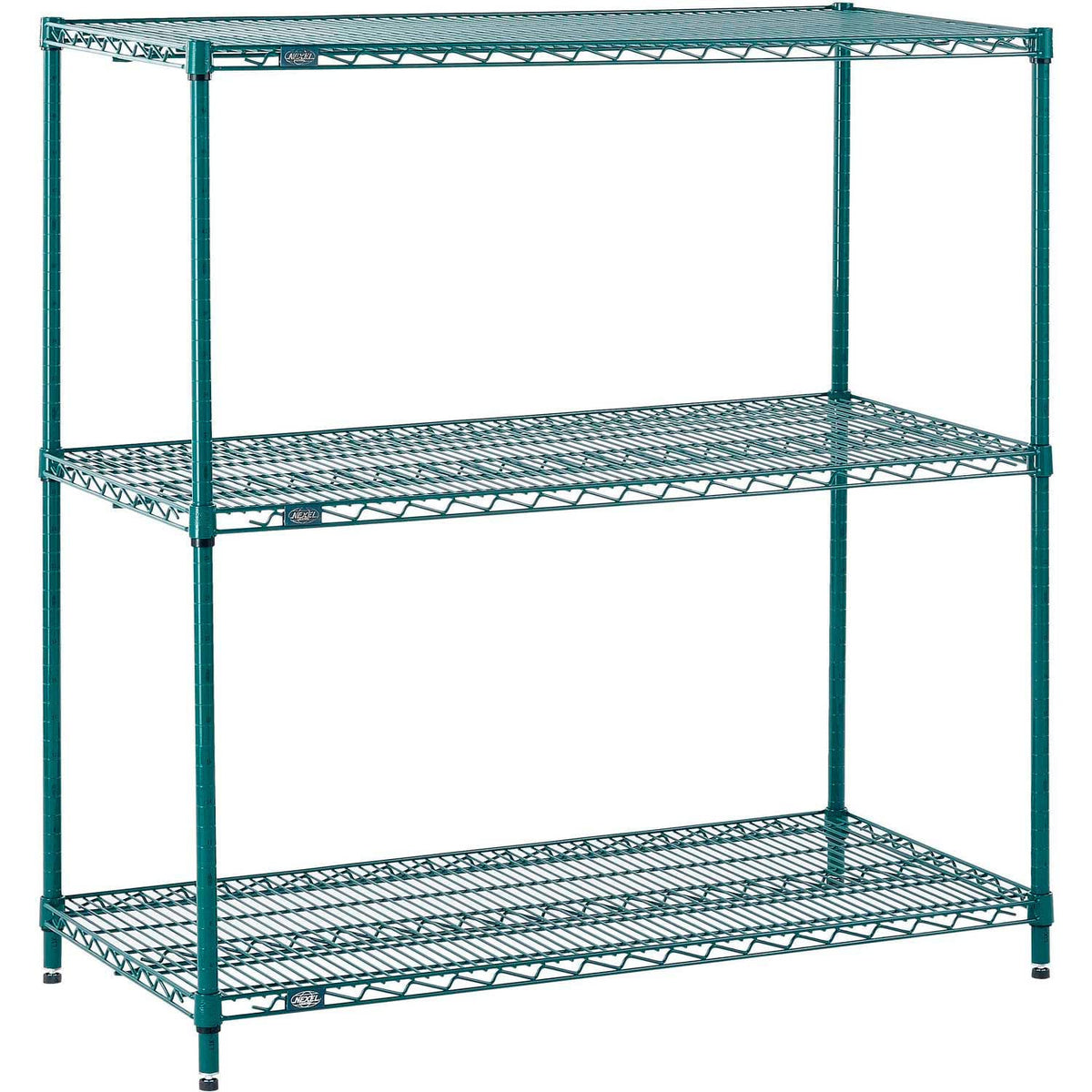 Nexel 3 Tier Wire Shelving Starter Unit by Global Industrial – Steel, Green, Model 14543G3