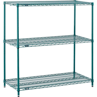 Nexel 3 Tier Wire Shelving Starter Unit by Global Industrial – Steel, Green, Model 14543G3