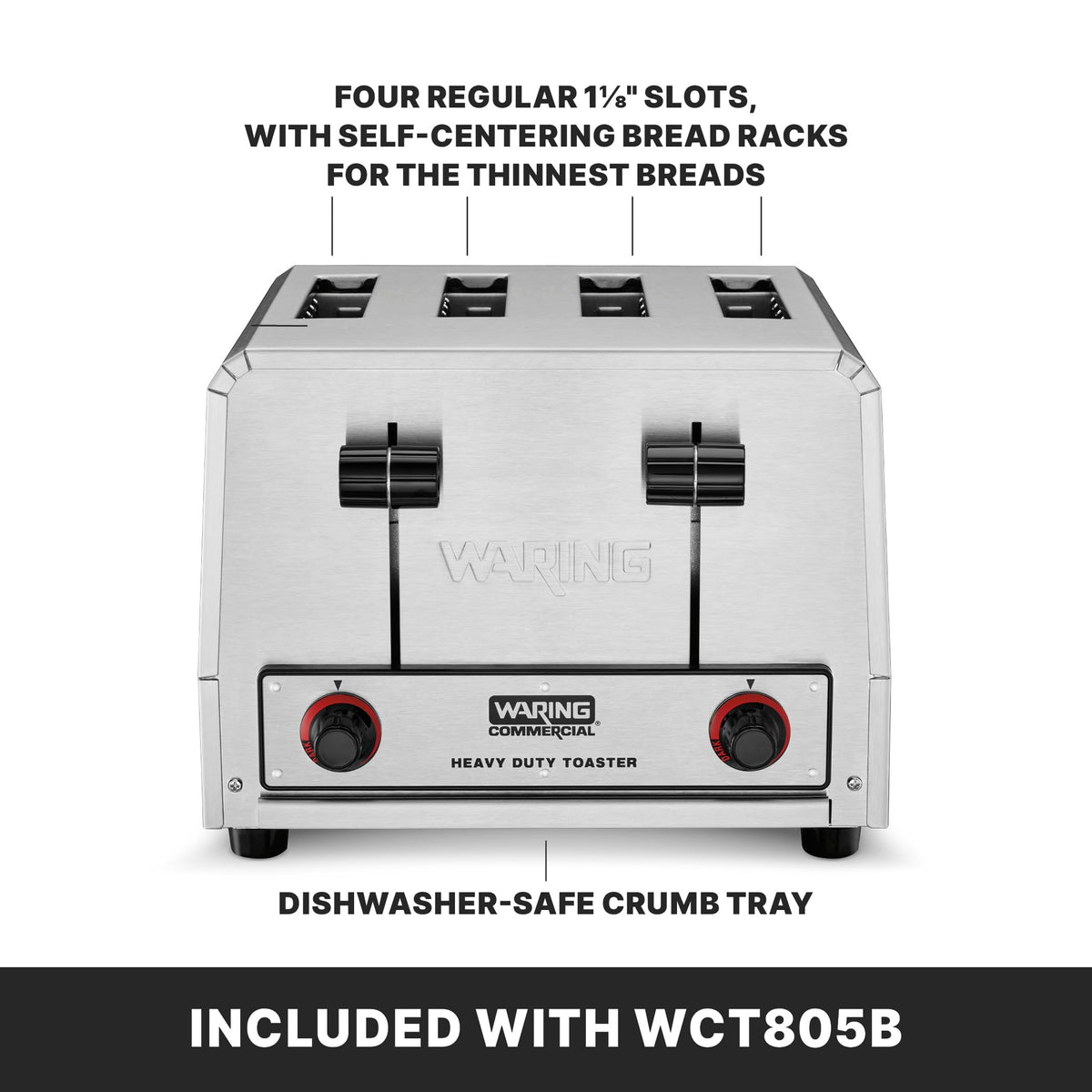 Waring 10.5 x 11.5 x 9 inches / WCT805B / Silver Toasters