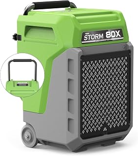 ALORAIR 170 PPD Commercial Dehumidifier with Pump, LGR with Wheels | Portable Industrial Dehumidifier with Drain Hose, for Water Damage Restore, 6-Year Limited Warranty, Storm 80X (Green)