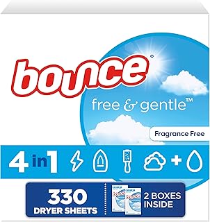 Free And Gentle Dryer Sheets For Sensitive Skin by Bounce – 330 Count (Pack of 1), Model P_15304