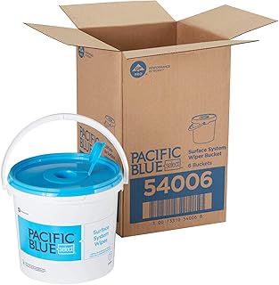 Georgia-Pacific Pacific Blue Select Surface System Wiper Bucket By GP PRO, White, 54006, 1 Bucket Per Case, 7.80" W x 7.80" D x 7.00" H