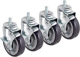 28-185S Krowne Heavy Duty 5/8" - 11 Threaded Stem Caster, 5" Wheels with Brakes, 500 lbs per Caster Load Capacity, Raises heigh of Equipment 6" (Set of 4)‌‌‌‌‍‌‌‌‌‍‌‌‌‍‌‌‌‍‌