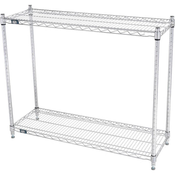 ESD, 2 Tier, Wire Shelving Starter Unit, 42" W x 14" D x 34" H by Nexel – 2, Alloy Steel, Chrome, Model 14423ESD2