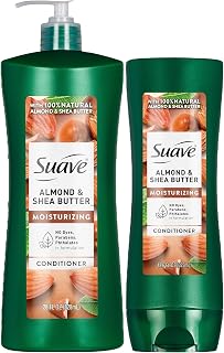 Suave Almond Shea Butter Moisturizing Conditioner 2-Size Bundle, Nourishes & Replenishes Dry, Damaged Hair