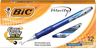 BIC Velocity Retractable Ballpoint Pens, Medium Point, 1.0 mm, 12-Count