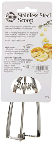 Norpro 1 / 25MM (.5 Tablespoon) / Steel Ice Cream Scoops