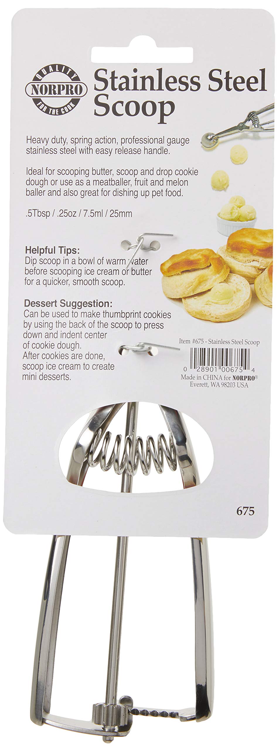 Norpro 1 / 25MM (.5 Tablespoon) / Steel Ice Cream Scoops