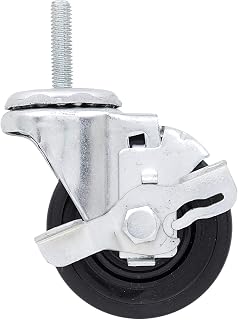 METRO 3TMB 3" Resilient Rubber Swivel/Brake Low Profile Caster for Super Erecta Industrial Wire Shelving Racks