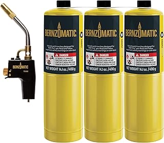Bernzomatic TS4000 Trigger Start Torch 361524 (TS4000 Torch + 3 Pack Map Pro Gas)