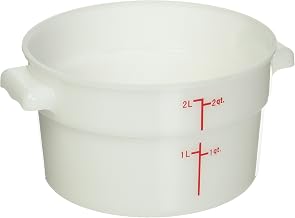 Winco 2 qt White Round Food Storage Plastic Container