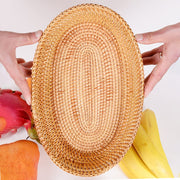 Afiaiwei Woven Bread Basket, 12.6 Inch Rattan, Brown