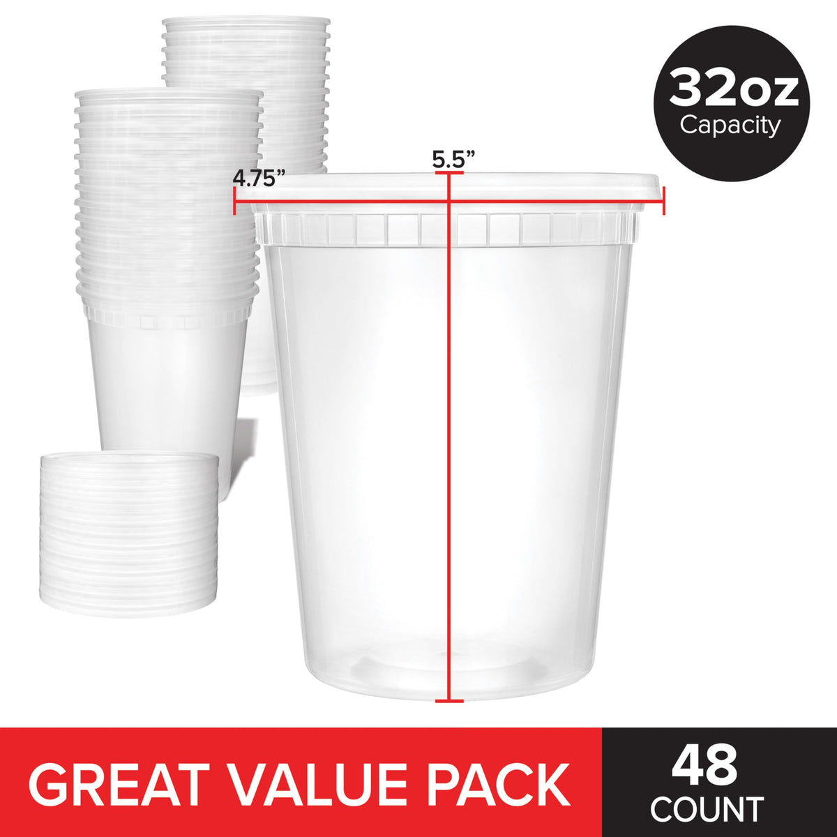 Stock Your Home 32 oz/48 Count / multi-colored / 32.0 ounces Container Sets