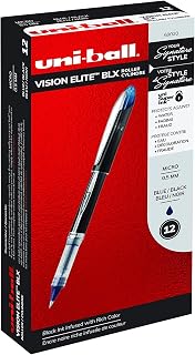 Uni-Ball Vision Elite BLX Infusion Rollerball Pen Bold Point, 0.8mm, Blue/Black