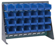 QUANTUM STORAGE SYSTEMS Blue / 21" H x 28" W x 8" D / 6" L x 5" W x 3" H 24 Ultra Blue Bins Open Storage Bins
