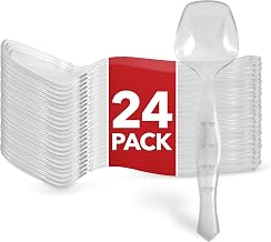 24 Count Clear Plastic Utensils for Catering, Weddings, Holidays, Buffet and Party Use