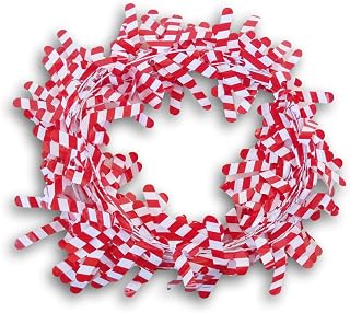 Christmas Holiday Red and White Candy Cane Tinsel Wire Garland - 25 Feet Long, Gold, 9'