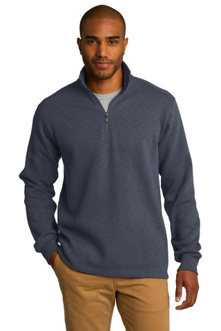Slub Fleece 1/4-Zip Pullover Slate Grey by Port Authority – X-Large, Cotton, Slate Grey, Model 753865