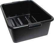 Thunder Group PLBT005B Bus Box, 1-Compartment, 20-1/2" x 15-1/2" x 5" deep, Integrated Handles, Stackable, high-Density polyethylene, Black, NSF