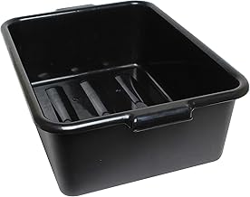 Thunder Group PLBT005B Bus Box, 1-Compartment, 20-1/2" x 15-1/2" x 5" deep, Integrated Handles, Stackable, high-Density polyethylene, Black, NSF