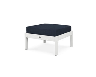 ® Braxton Ottoman by Polywood – High-density Polyethylene, White / Marine Indigo, Model 4500-WH145991