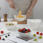 Samsle Ceramic Serving Bowls, 19 Ounces, Oval White Porcelain, Set of 6