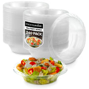 (240-Count) Elegant 18 oz Clear Plastic Bowls for Parties by Stock Your Home – 18 Oz, 18.0 fluid_ounces, Plastic, Clear, Pack of 240