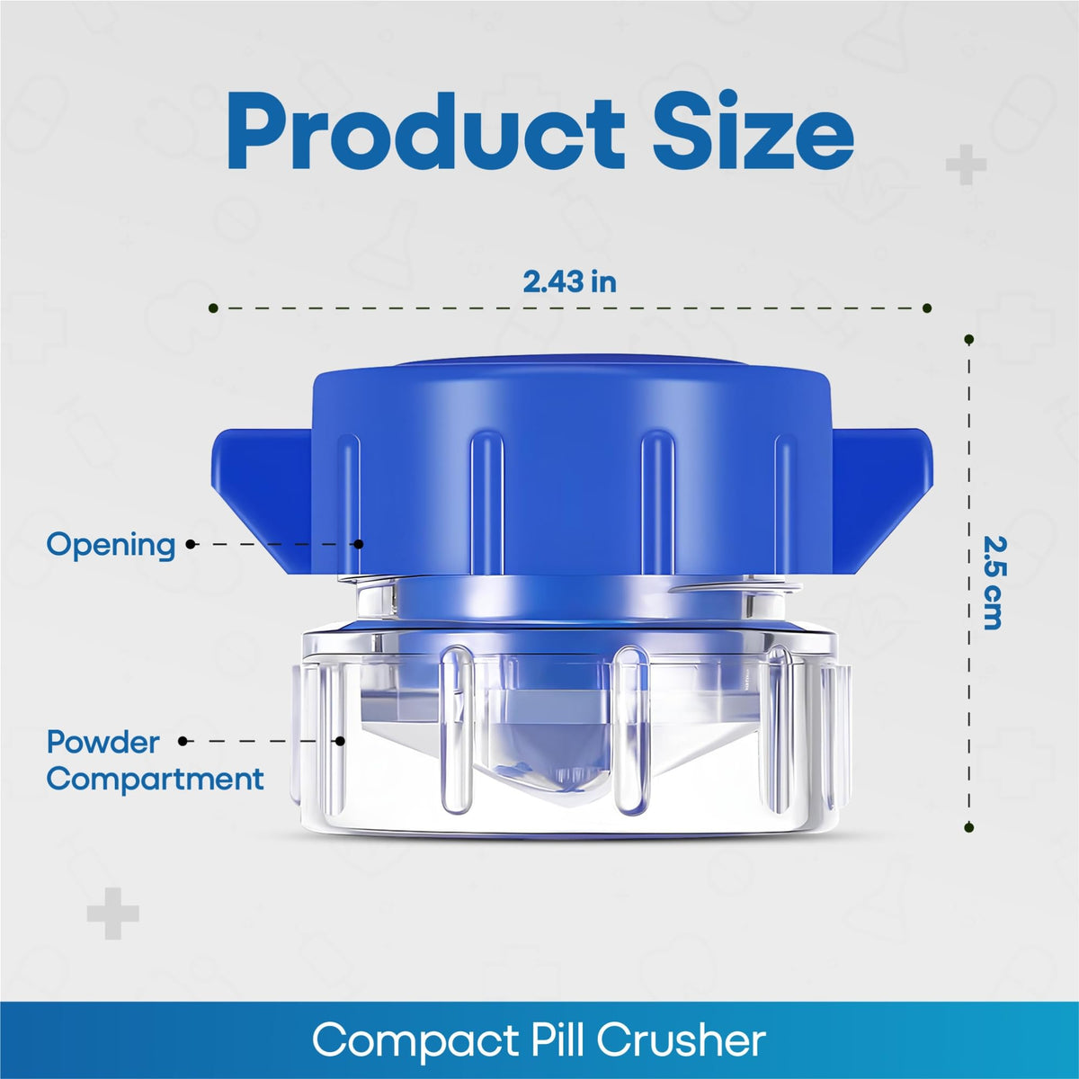 Pill Crushers by Medline – Latex Free, Blue, Model NON134000