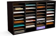 Safco Wooden Paper and Mail Organizer for Home Office and Classroom, Adjustable Shelves and Stackable