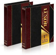 2 Pack of Professional Luxor 3 Ring Binder 1 Inch Locking Round Rings, Maroon Turned Edge Flat, Durable Heavy Duty Presentation Folder Binder for Documents Paper Files Projects