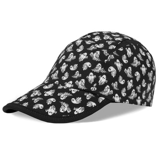 Ghostly Halloween Running Hat by Headsweats – Polyester, Black/Ghost