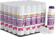 Colorations Washable Premium Glue Sticks for Home and Classroom, Applies Purple, Dries Clear - Set of 30,PREPURP