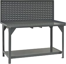 Durham Heavy Duty Steel/Iron Workbench with Back/End Stops and Louvered Panel, DWB-3072-BE-LP-95, 4000 lbs Capacity, 30" Length x 72" Width x 58" Height