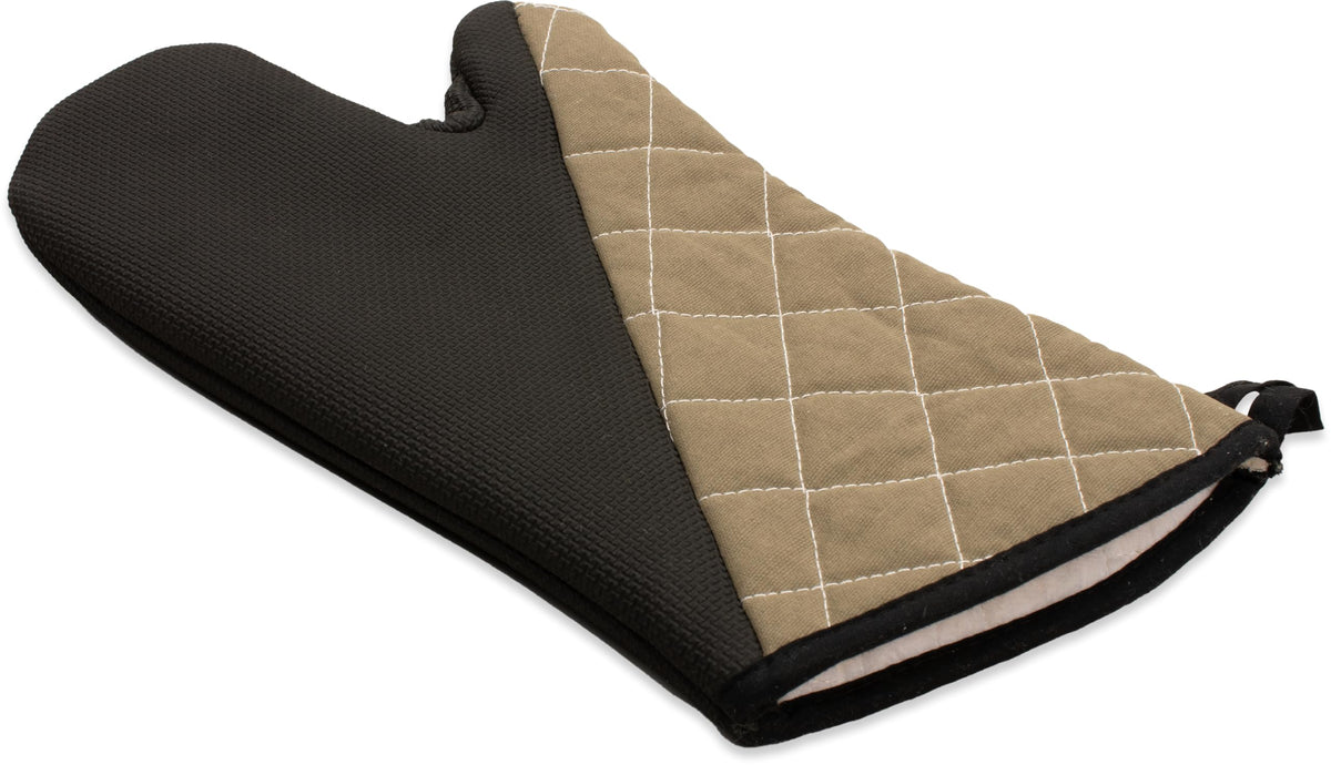 San Jamar Conventional Style / 15" Length / Tan Oven Mitts