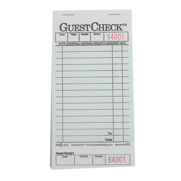 National Checking G3632 Guest Check Pad with Customer Receipt Stub 3 1/2 x 6 3/4 50 Checks/Pad