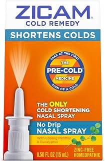 Zicam Cold Remedy No-Drip Nasal Spray, Menthol & Eucalyptus, 0.50 Fl Oz | Homeopathic, Zinc-Free, Pre-Cold Medicine, Shortens Cold Duration, Non-Drowsy, Menthol & Eucalyptus