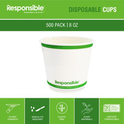 Responsible Products White / 500 / 8 Ounces Cups