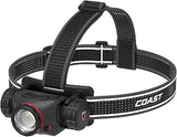 Coast XPH40R 3000 Lumens Voice-Controlled USB-C Rechargeable LED Headlamp, 7 Light Modes, Twist Focus, Magnetic Base, Red/Green Beams