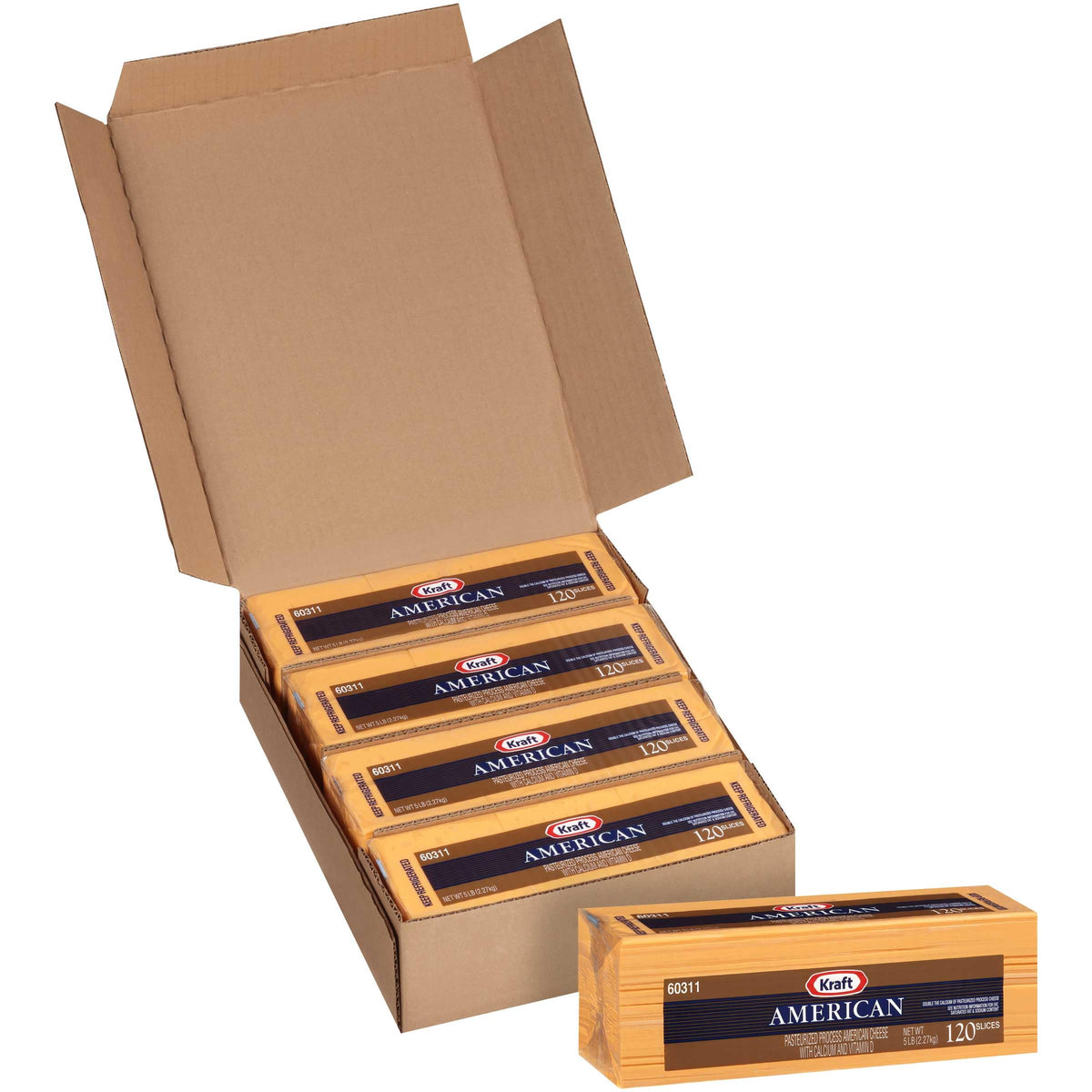 CHEESE, AMERICAN SLICED 120 COUNT TFF PROCESSED YELLOW REF by Kraft – Model 10021000603111