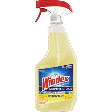 Windex 679594 Antibacterial Multi-Surface Cleaner, Lemon Scent, 23 oz Spray Bottle (Case of 8)