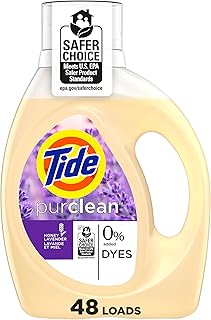 Tide Purclean HE Deep Cleaning Concentrated Liquid Laundry Detergent, Honey Lavender Scent, 48 Loads, 63 fl oz
