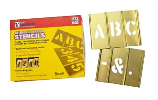 Stencil Set-Letter 6" Brass 33Pcs.