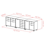 Winsome White / 4 Doors, 12 Drawers, File Drawer / Transitional Storage Cabinets