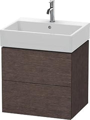 Duravit L-Cube Two Drawer Wall-Mount Vanity Unit Dark Brushed Oak