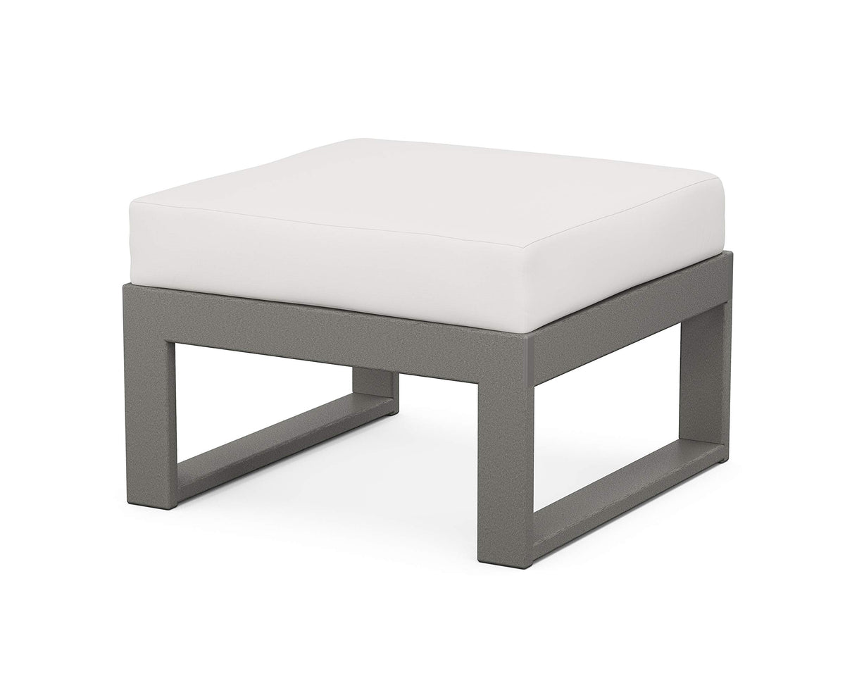 ® Edge Modular Deep Seating Ottoman by Polywood – High-density Polyethylene, Slate Grey / Textured Linen, Model 4600-GY152939